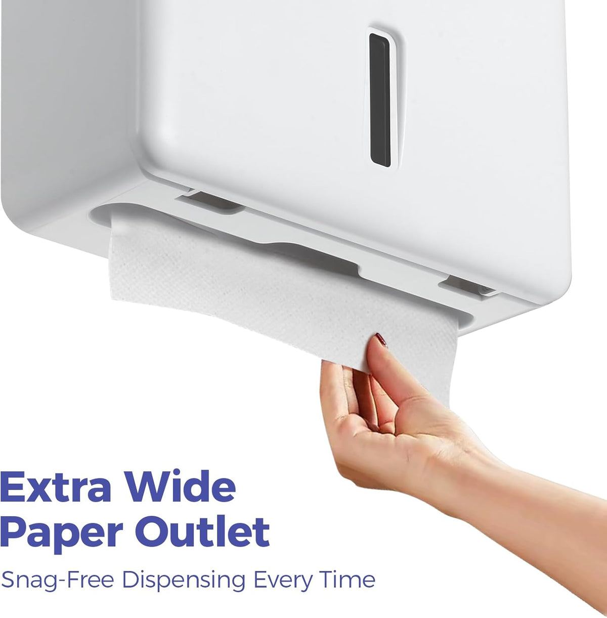 Multifold Paper Towel Dispenser Wall Mount (White) – Large Capacity C-Fold, Trifold, and Folded