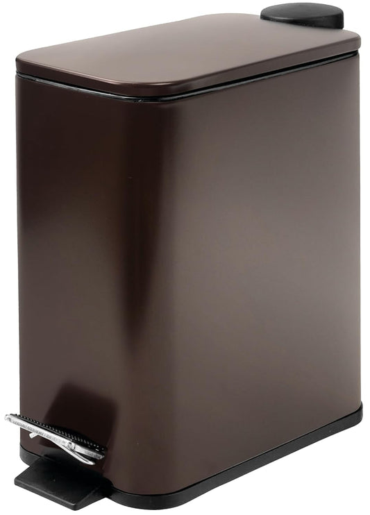 Stainless Steel Small Trash Can with Lid & Step Pedal - 6 Liters/1.6 Gallon Soft Close Garbage Can