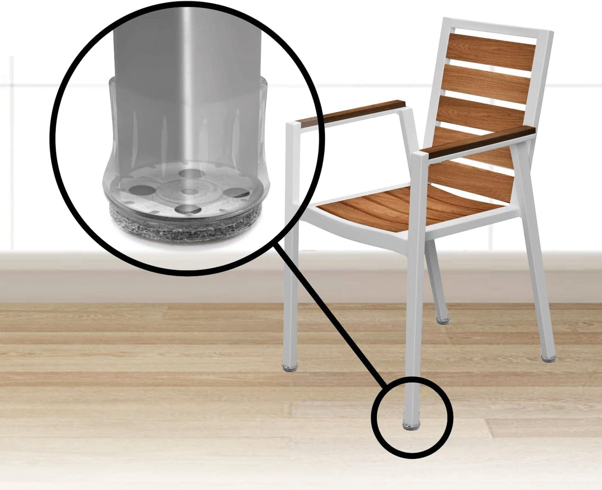 Slipstick GorillaFelt Chair Leg Floor Protectors for Hardwood Floors, Clear Sleeve Felt Pads for