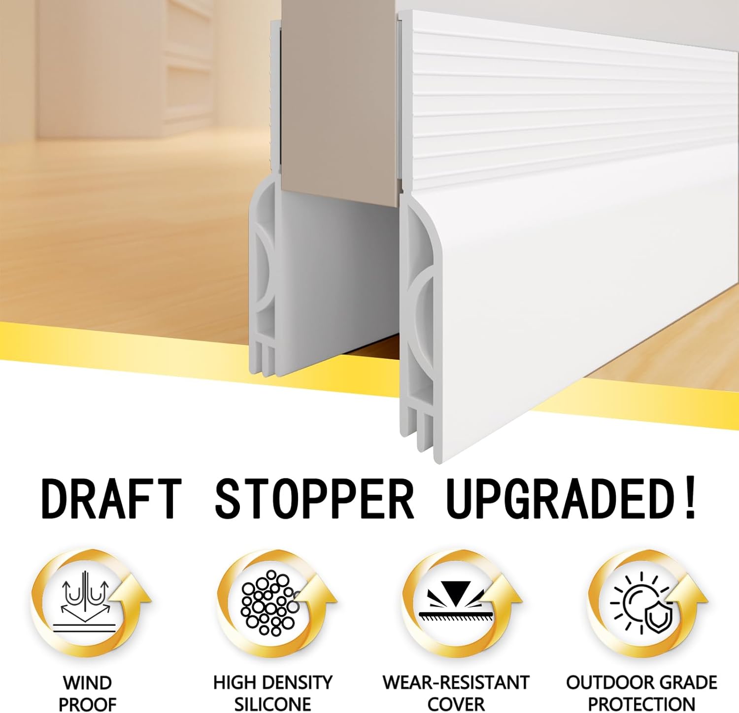 Door Draft Stopper,Door Sweep for Bottom of Door,Weather Stripping Door Seal Draft Guard Blocker