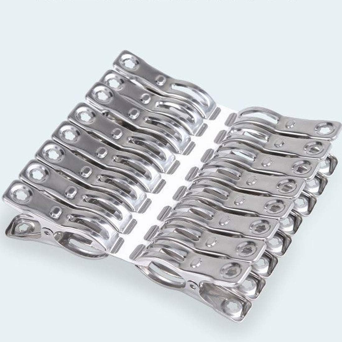 Clothes Pins 32 Pcs Metal Beach Chair Towel Clips,Heavy Duty Stainless Steel Clothespin, Row Cover