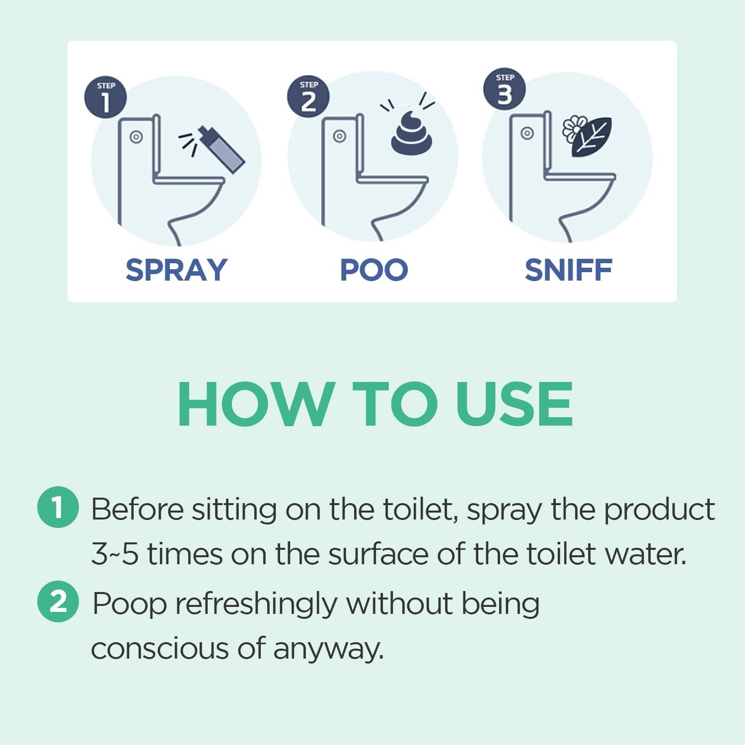Pre-Poop Aromatic Bathroom Toilet Spray, Potty Deodorizer, Neutralize Bad Odors - Fresh Eucalyptus