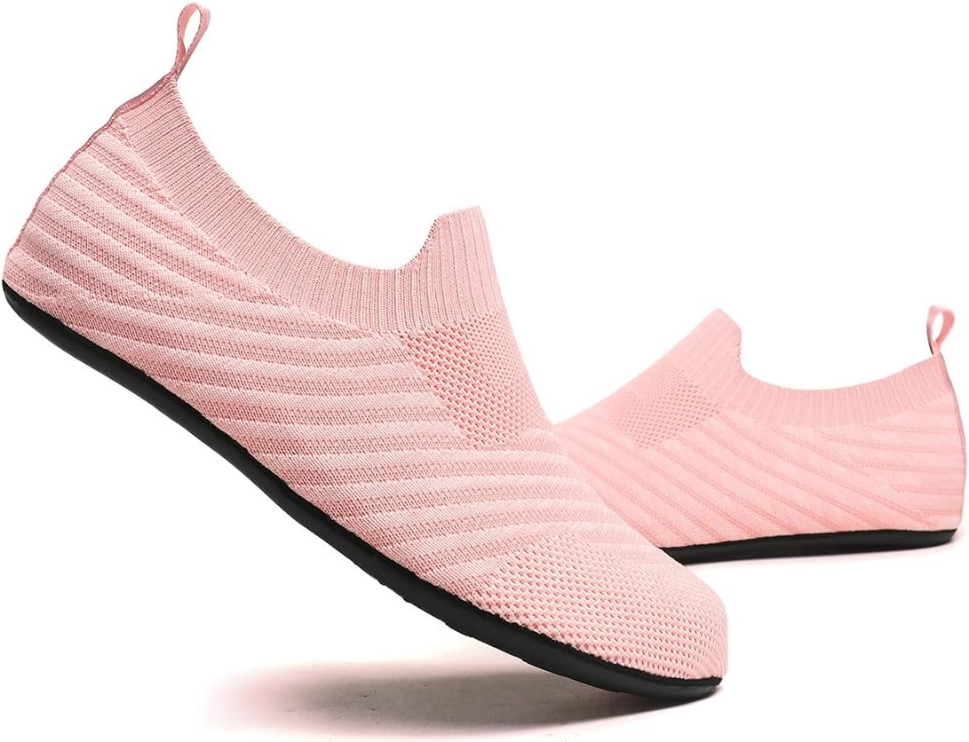 QZKDM Lightweight Slip on Grip Indoor House Slippers Barefoot Non Slip Home Exercise Yoga Shoes for