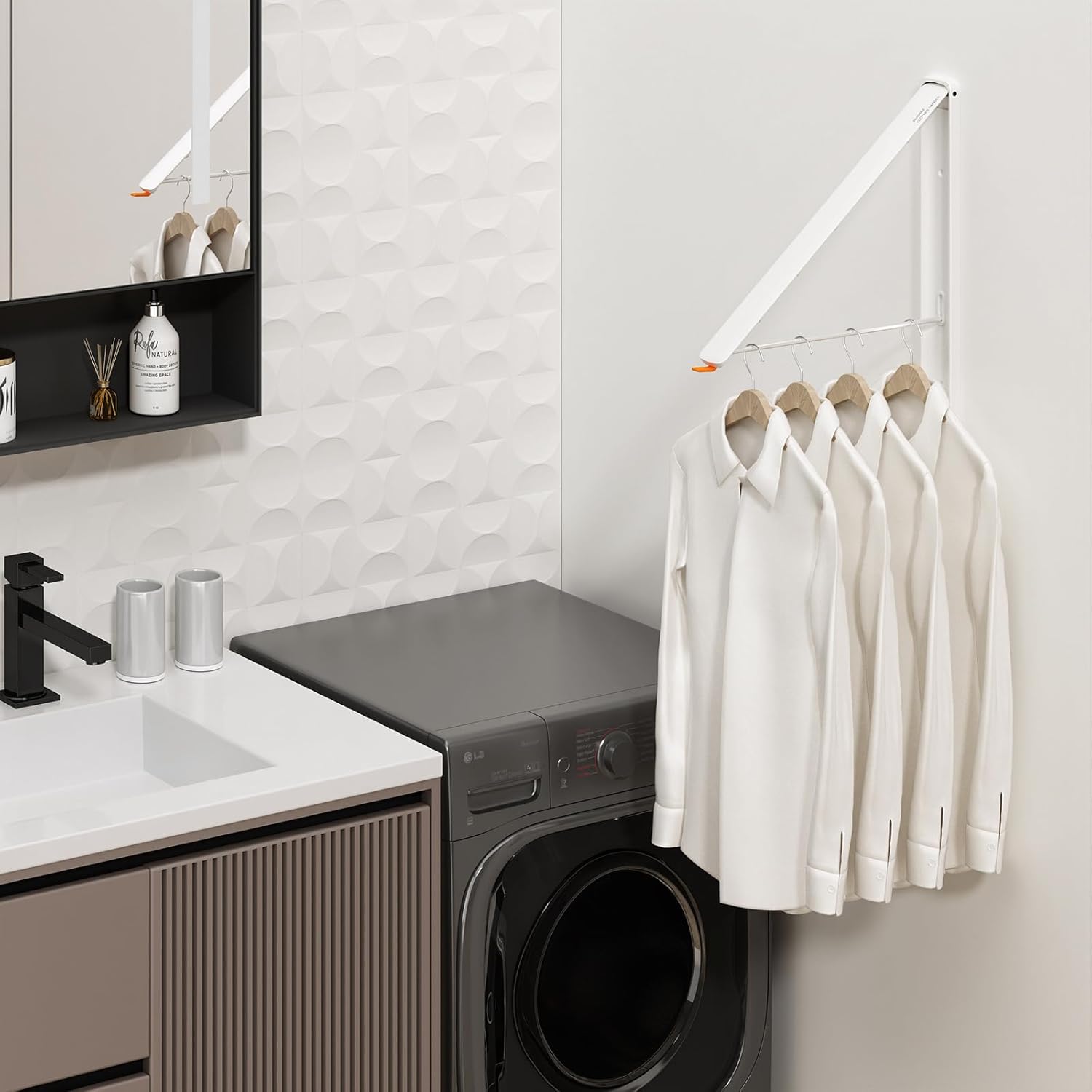 Clothes Drying Rack for Laundry Drying Rack Wall Mounted Clothes Hanger Rack Retractable Laundry