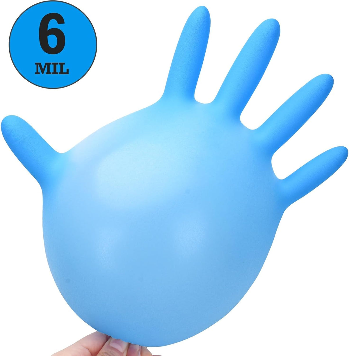 TitanFlex Heavy-Duty Blue Nitrile Gloves, 6-mil, Fully Textured, Mechanic Disposable Gloves