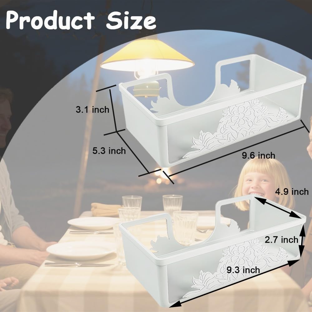Metal Napkin Holder for Bathroom and Kitchen - White Floral Design Disposable Hand Towel Holder