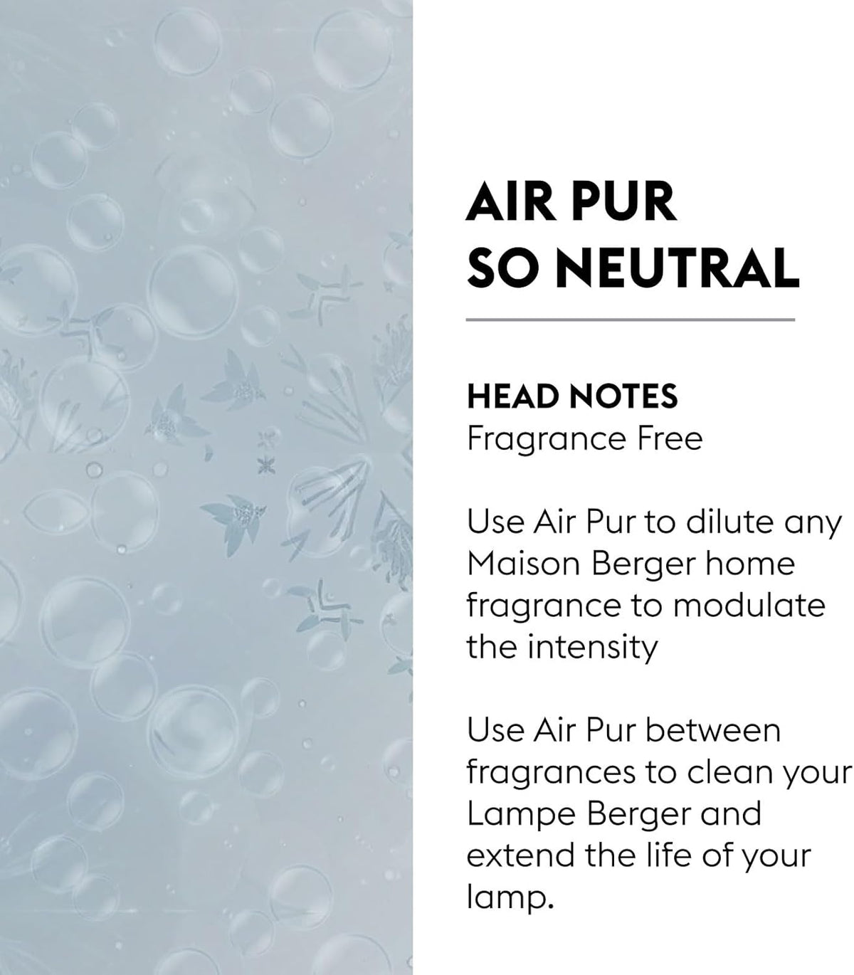 MAISON BERGER - Air Pur So Neutral - Lampe Berger Fragrance Refill for Home Fragrance Oil Diffuser