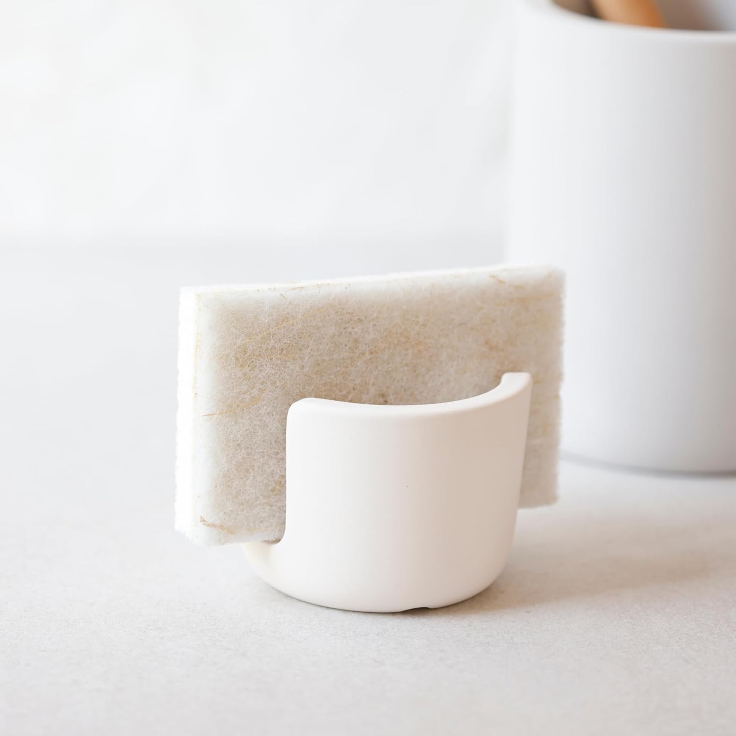 Selegna Diatomaceous Earth Sponge Holder - Drying Rack, Absorbent Stone Kitchen Sink Organizer