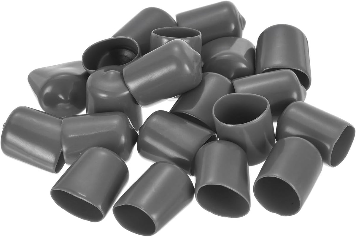 uxcell 20pcs Rubber End Caps 15mm ID Vinyl PVC Round Tube Bolt Cap Cover Screw Thread Protectors