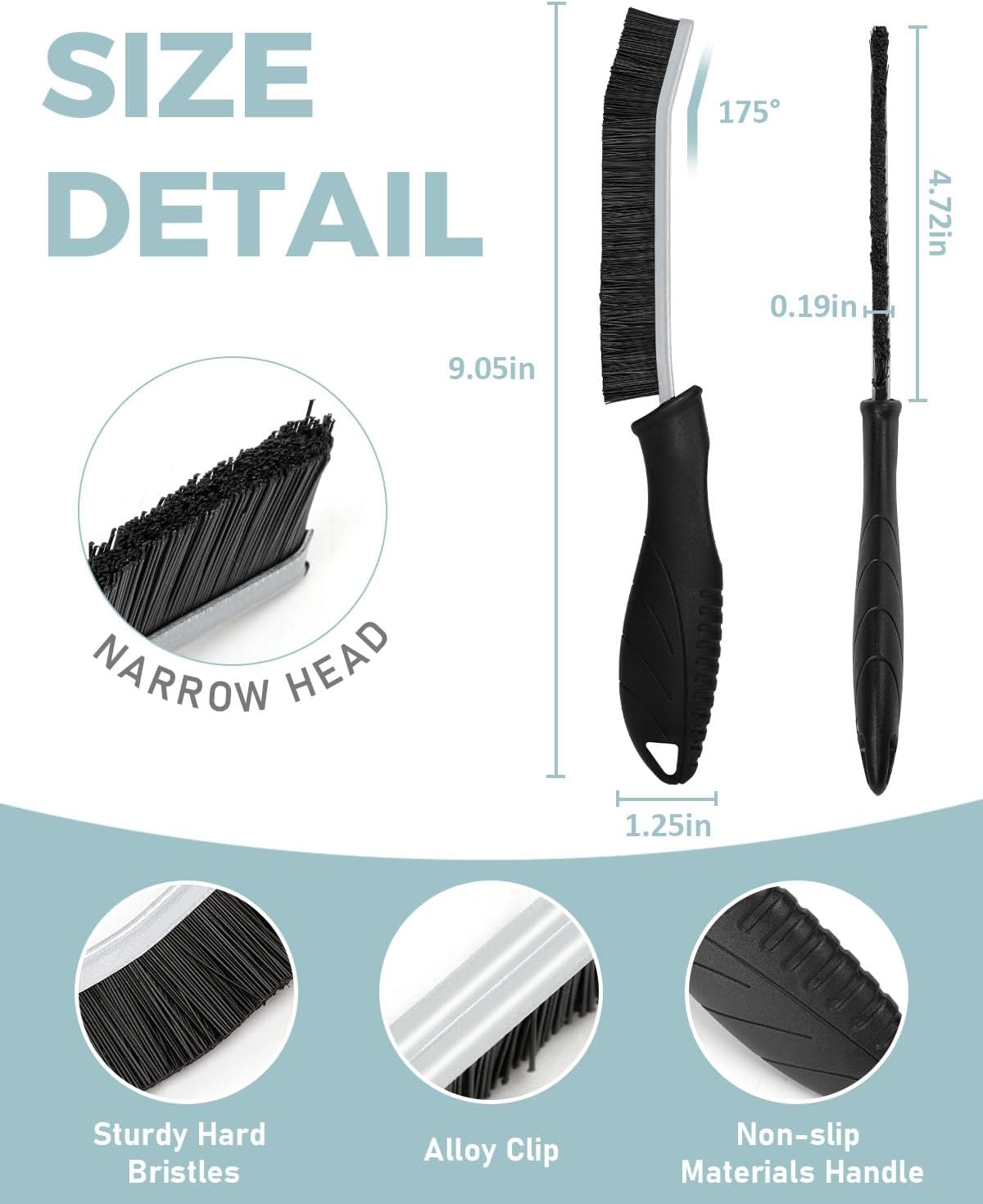 SXhyf Cleaning Brush - Hard Bristle Crevice Cleaning Brush, Multifunctional Gap Scrub Brush