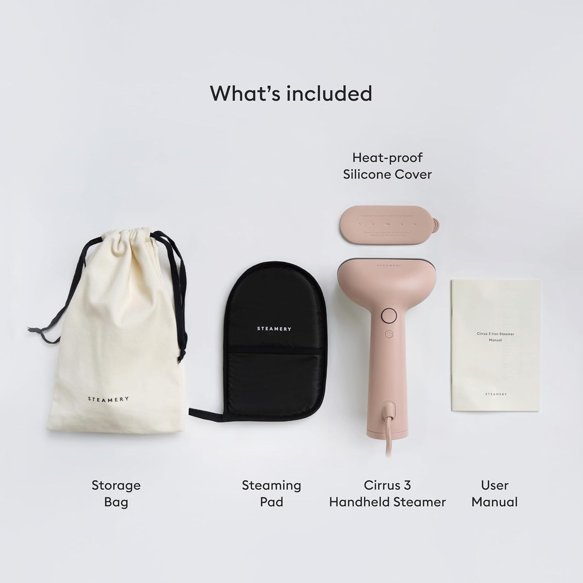 Steamery Handheld Clothes Steamer Cirrus 3, 1200W, US Plug, Heated Ironing Plate, Fast Heat Up