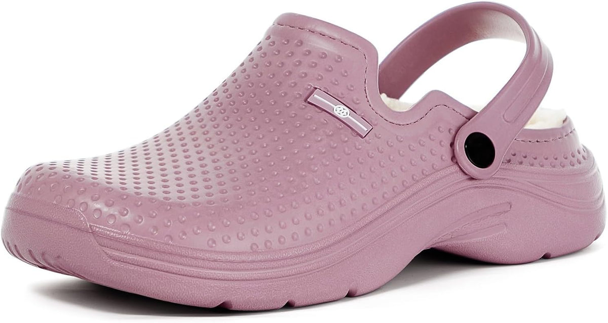 Womens Mens Fur Lined Clogs Waterproof Garden Shoes Winter Warm Fleece Lining Fuzzy House Home