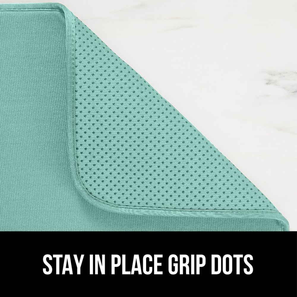 GORILLA GRIP Ultra Water Absorbent Microfiber Dish Drying Mat, 18x32, Quick Dry Thick Mesh, Slip