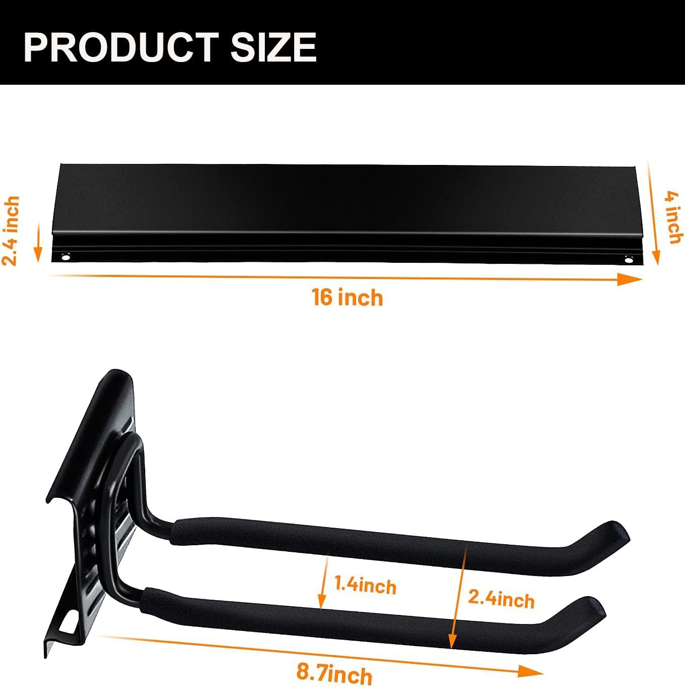 Wallmaster Garage Storage Organization Wall Mount, Garden Tool Rack Organizer Heavy Duty Folding