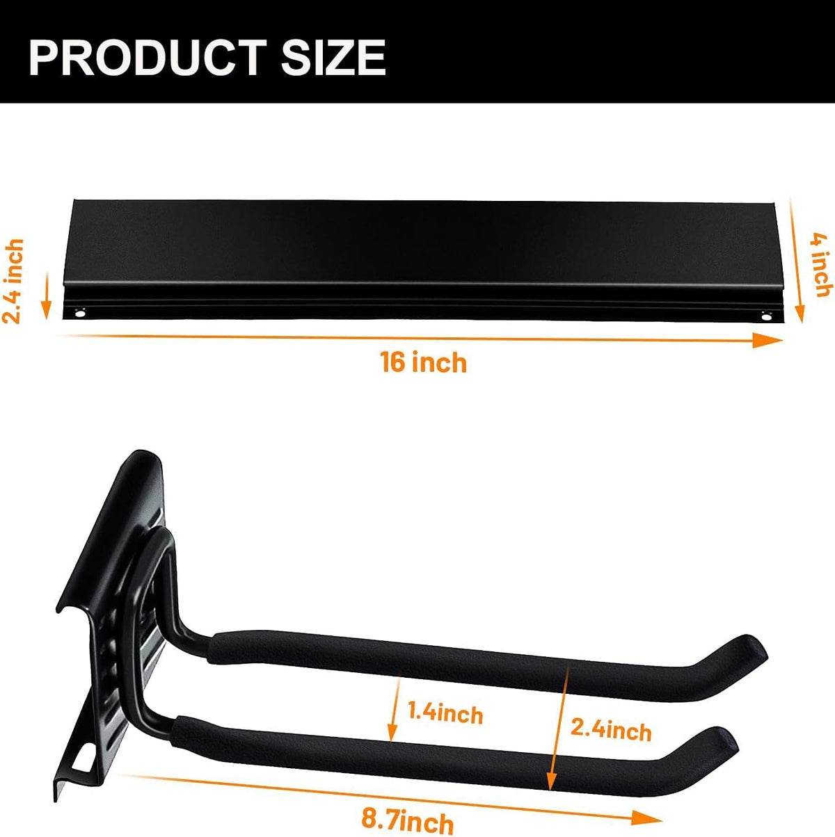 Wallmaster Garage Storage Organization Wall Mount, Garden Tool Rack Organizer Heavy Duty Folding