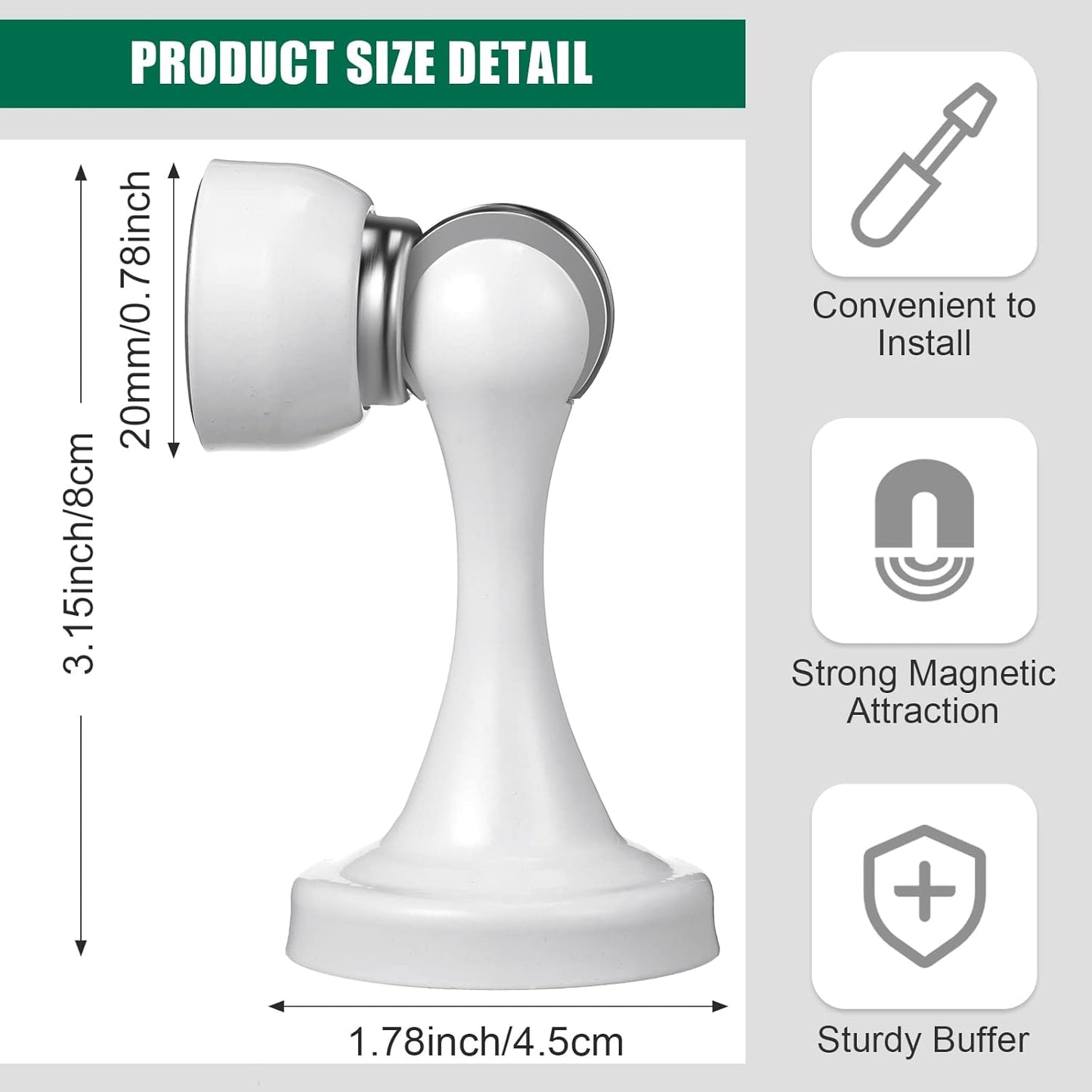 8 Pcs Magnetic Door Stoppers Stainless Steel Door Stops Magnetic Catch Holder with Screws for Wall