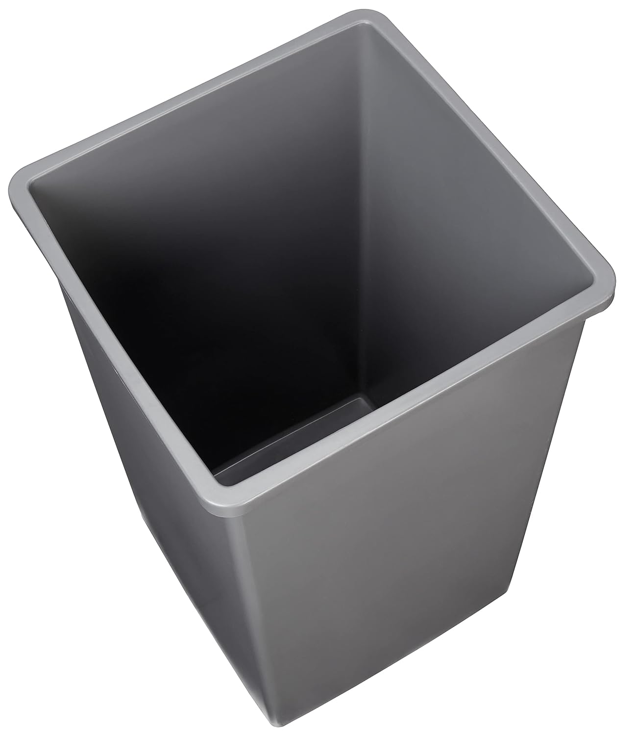 Amazon Basics Square Waste Container Open Top Wastebasket, Plastic Bins, 25 gallons, Grey, (Pack of