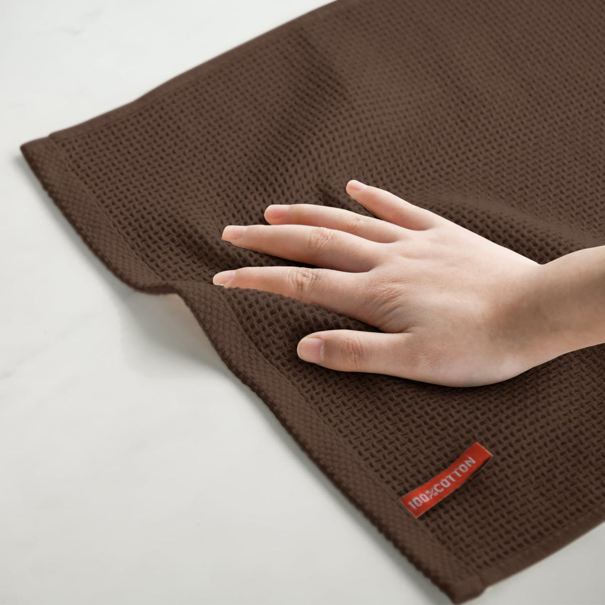 Artoid Mode 100% Cotton Dark Coffee Waffle Weave Kitchen Dish Cloths, 12x12 Inch Ultra Soft
