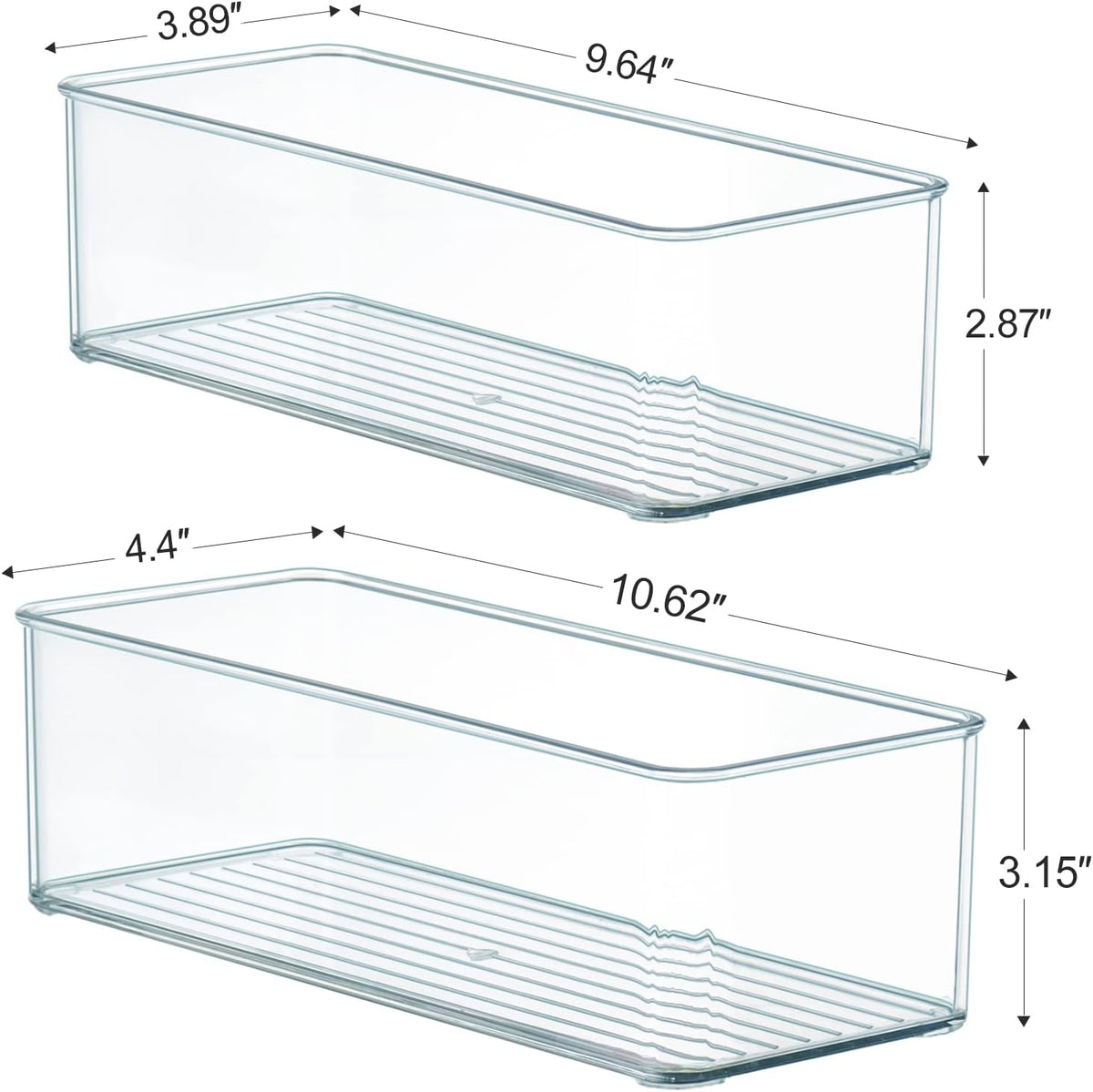 Hudgan 8 Pack Clear Plastic Drawer Organizers Set, Stackable Deep Drawer Organizer for Makeup