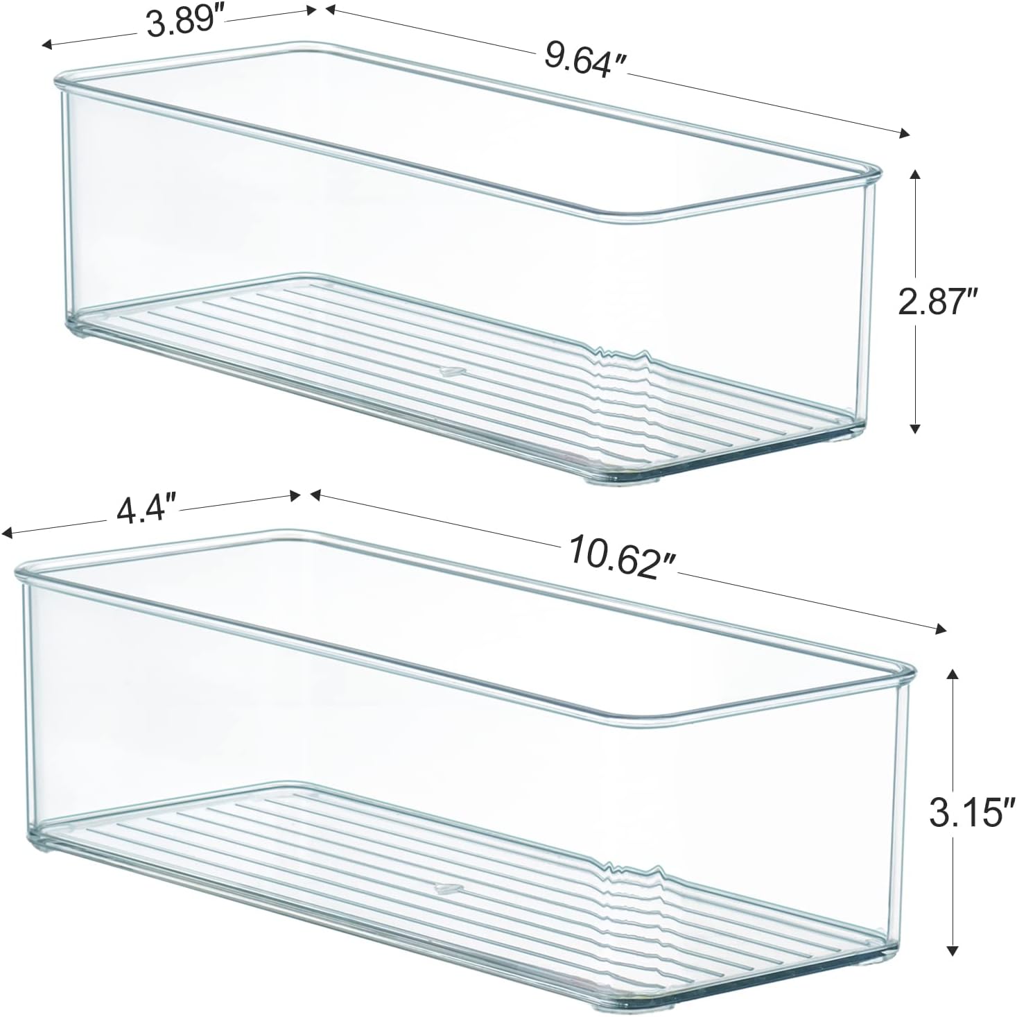 Hudgan 8 Pack Clear Plastic Drawer Organizers Set, Stackable Deep Drawer Organizer for Makeup