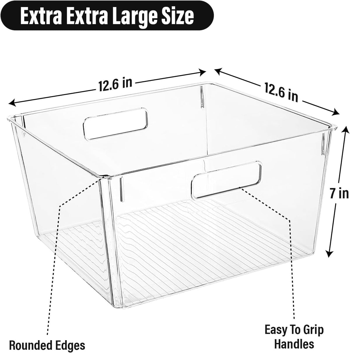Extra Large Clear Plastic Storage Bins, Perfect for Kitchen Organization or Pantry Organization and