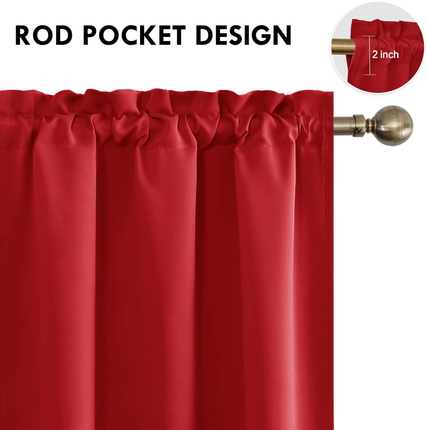 DWCN Christmas Blackout Curtains for Bedroom – Thermal Insulated Room Darkening Drapes for Living