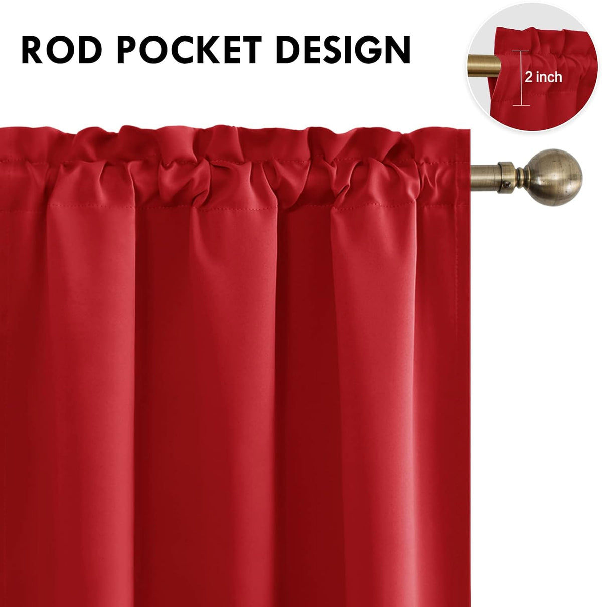 DWCN Blackout Curtains for Bedroom - Thermal Insulated Privacy Energy Saving Rod Pocket Drapes for