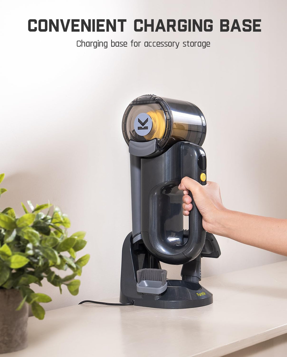Fanttik Fold V10 Ultra Deluxe Handheld Vacuum Cordless, 17kPa Suction Power, Charging Base, Pivot