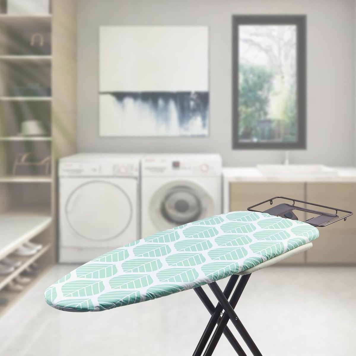 Wide Ironing Board Cover and Pad 18 x 49 inch Heat Reflective with Hook and Loop Fasteners, Thick