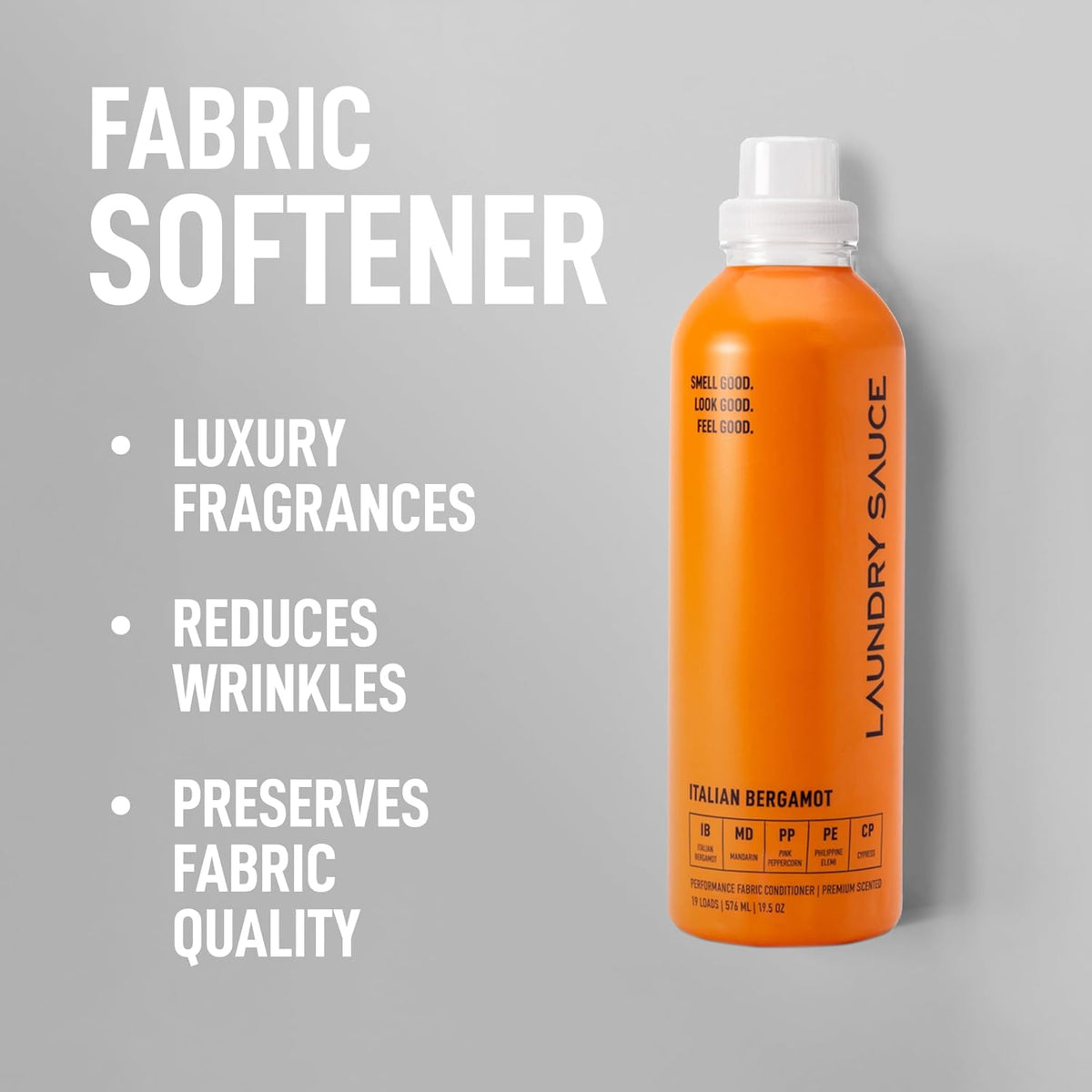 Laundry Sauce - Laundry Fabric Softener (Italian Bergamot) Luxury Fragrance, Softens & Preserves