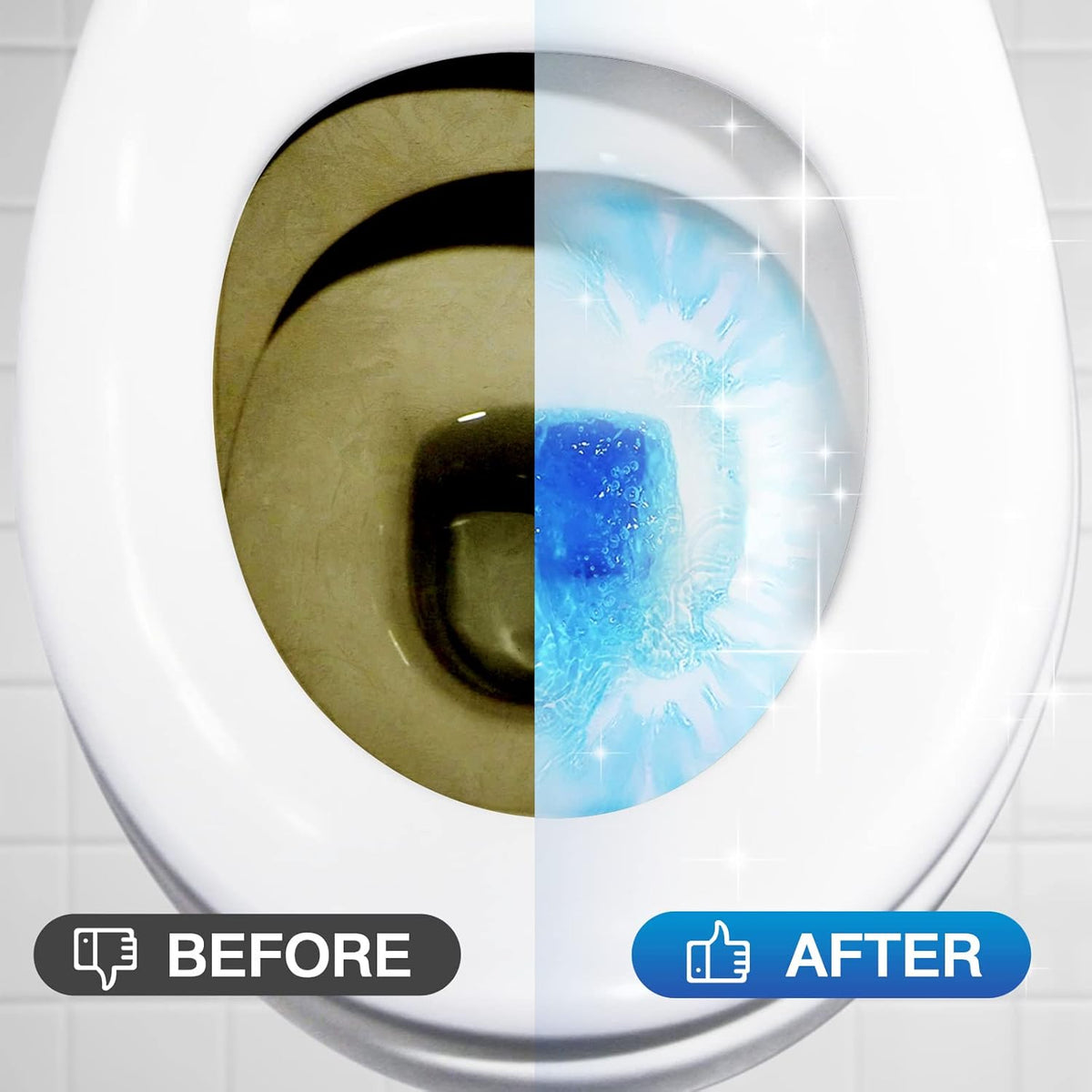 Vacplus Toilet Bowl Cleaners - 20 Pack Long-Lasting Toilet Cleaner Tablets, Prevent Stains &