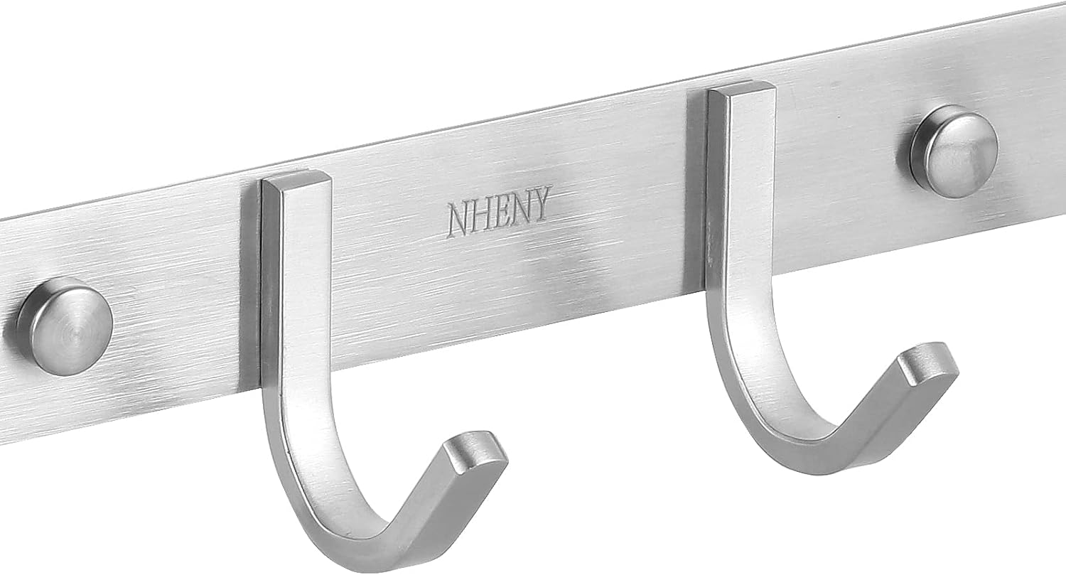 Coat Hook Wall Mount Towel Hook Rack with 4 Hooks 11-inch Hanger for Hanging Clothes, Bags, Keys