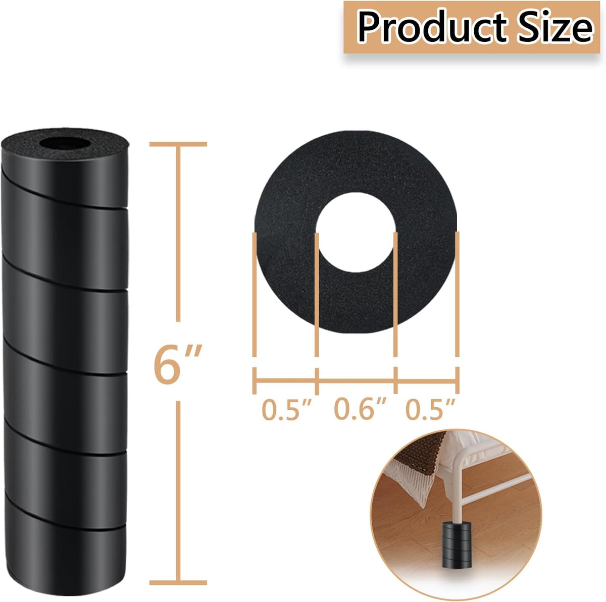 8 Pcs Bed Frame Toe Protectors, Non-Adhesive Bed Frame Leg Covers for Toe Savers, Toe Cushion for