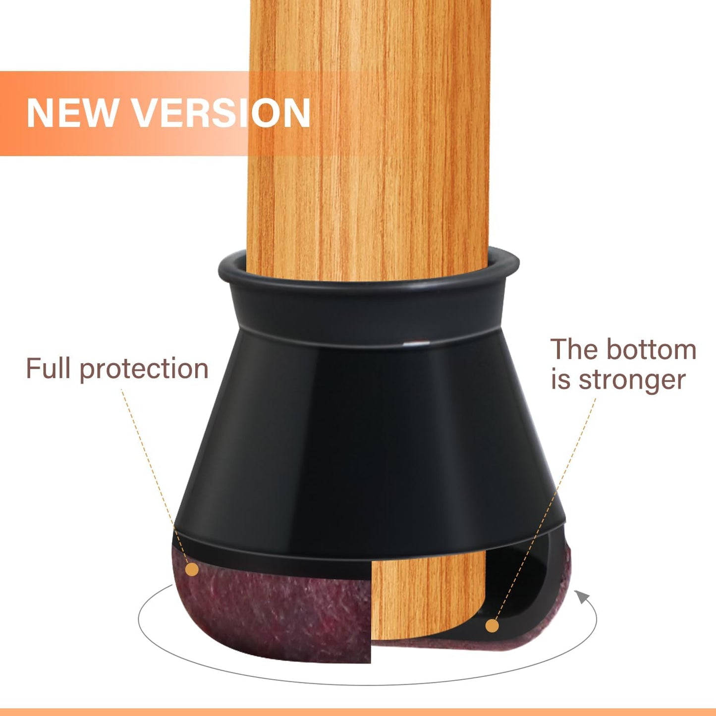 YOZON Small Chair Leg Floor Protectors for Hardwood Floors 32 Pack Felt Furniture Pads Silicone