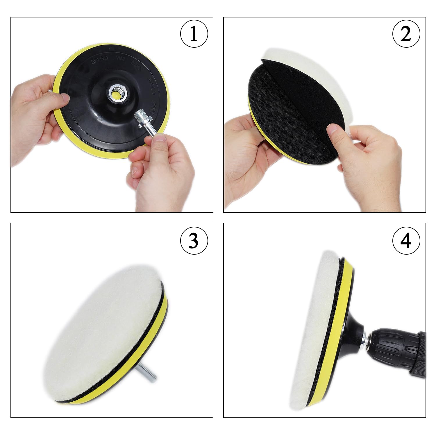 Car Foam Polishing Buffing Kit, Polishing Buffing Pads, Wool Pads, Polishing & Buffing Wheels, for