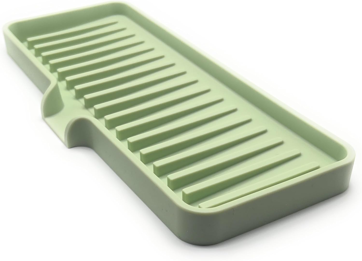 Happitasa Silicone Soap Dish Tray and Sponge Holder with Drain Chute | Bathroom and Kitchen Sink