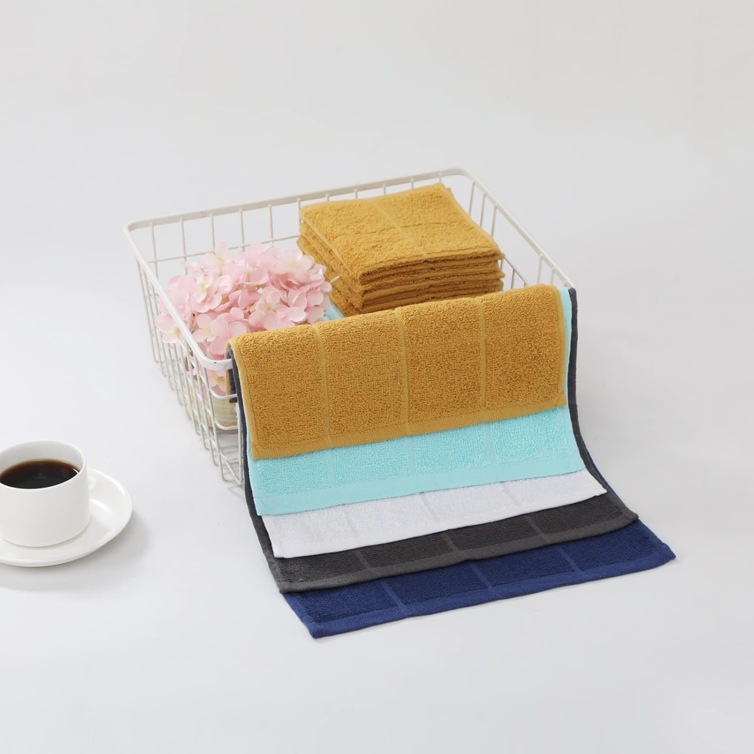 Glynniss Dishcloths Kitchen Highly Absorbent Dish Rags 100% Cotton Dish Cloths for Washing Dishes