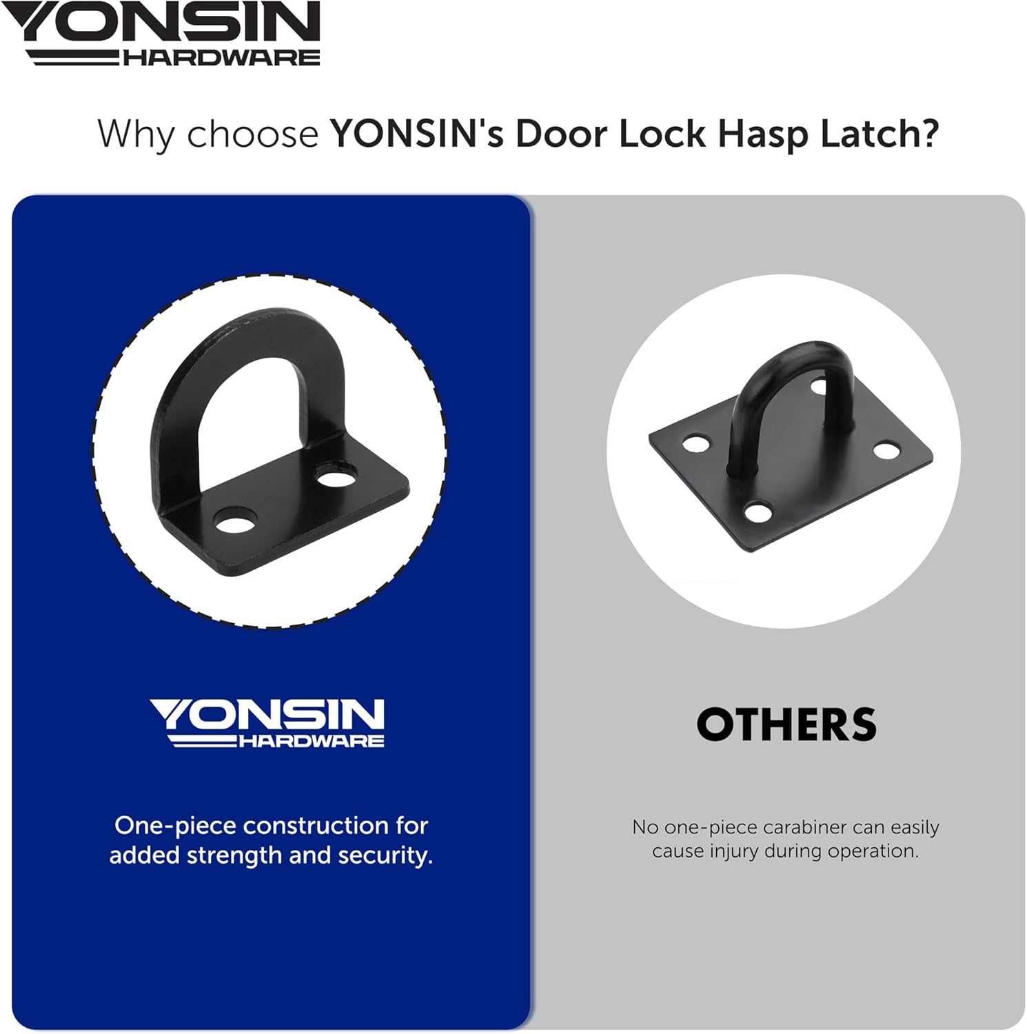 5" Door Padlock Safety Hasp Latch 2 Pcs, Door Hasp Clasp Lock Gate Shed Hasp Latch Lock for Door