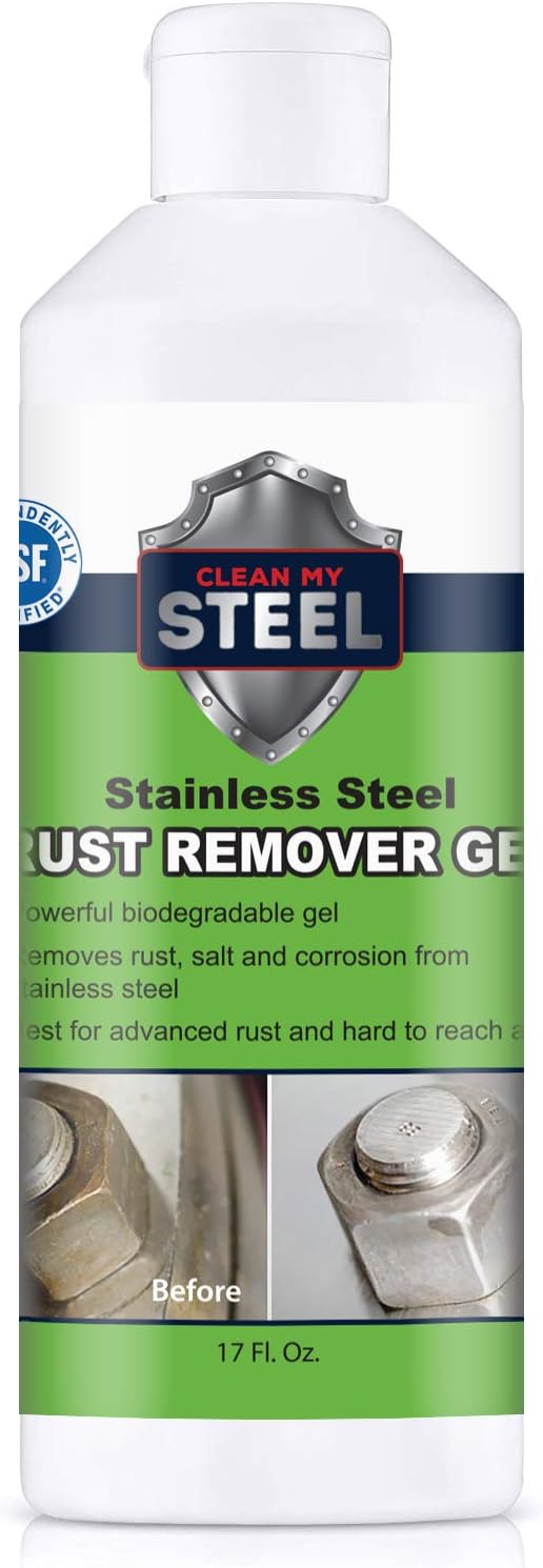 Heavy-Duty Rust Stain Remover for Industrial Use on Metal Surfaces Including Stainless Steel. Our