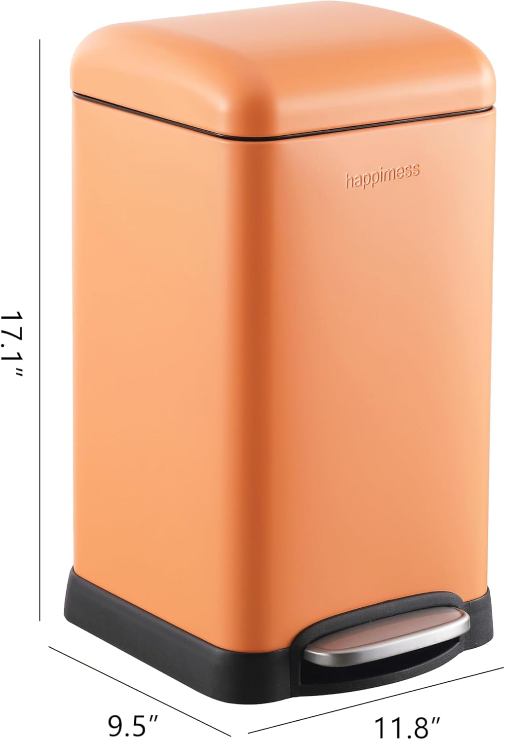 happimess HPM1012K Betty Retro Mini 3.2-Gallon Step-Open Trash Can, Carrot Cake,with Soft-Close