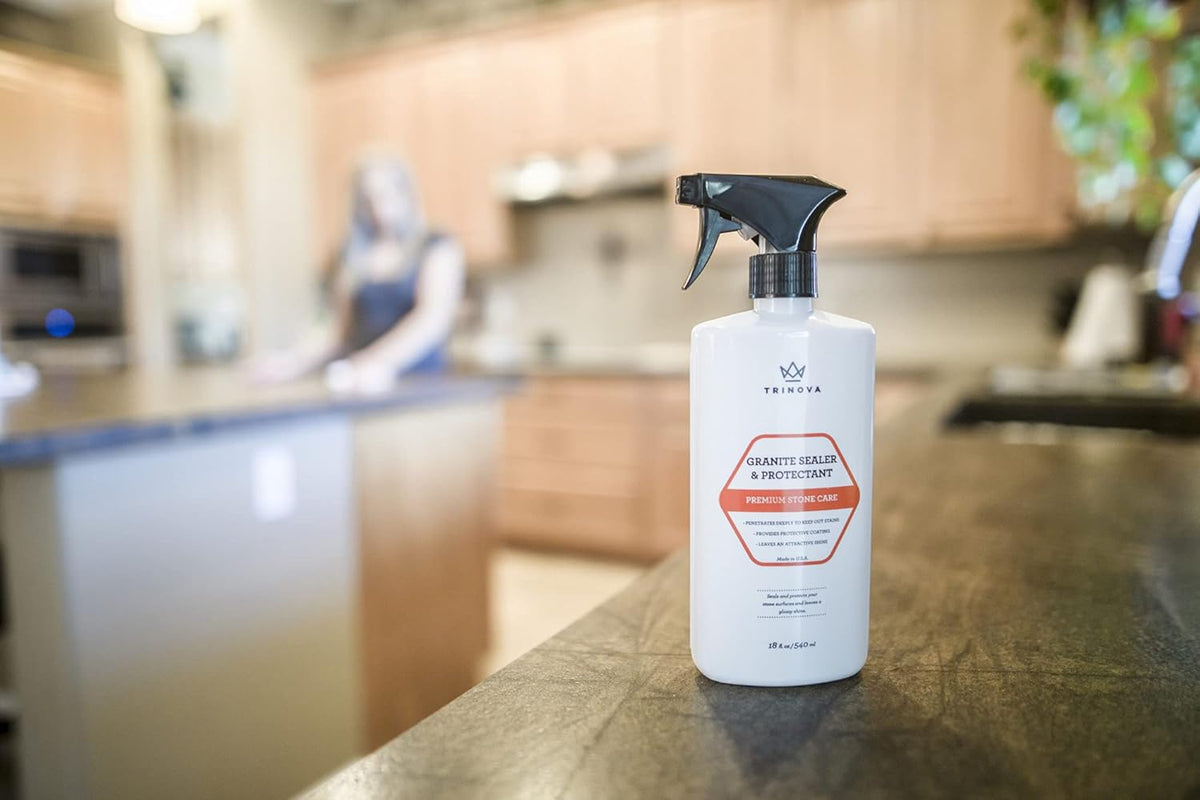 TriNova Granite Sealer & Protector – Best Stone Polish, Protectant & Care Product – Easy