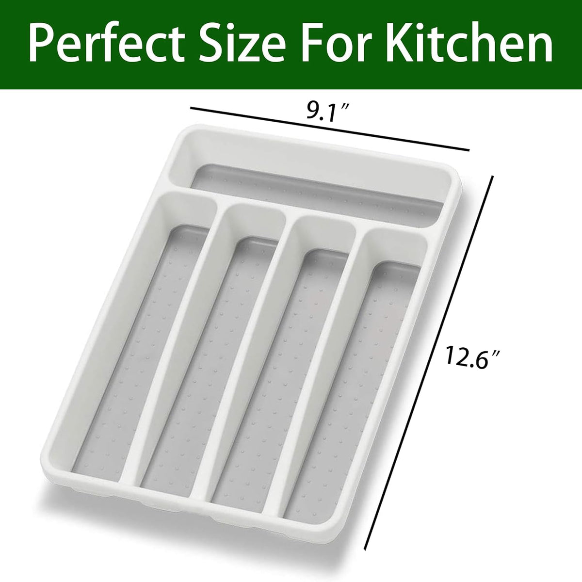 Silverware Organizer 2 Pieces Utenisl Organizer Holder Kitchen Drawer Organizer Plastic Silverware