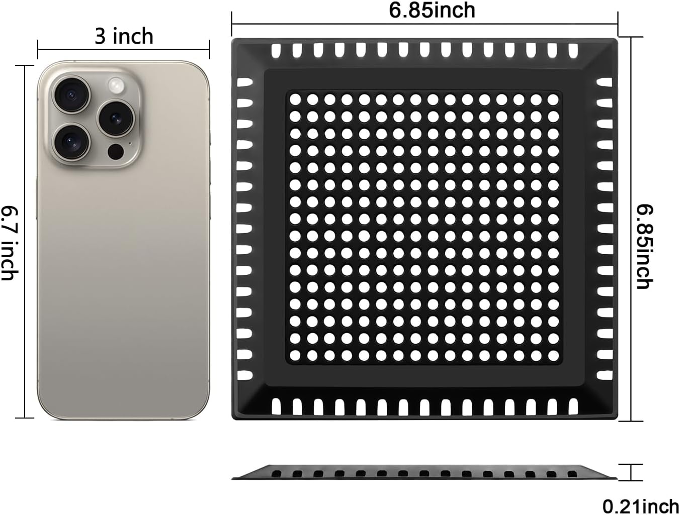 Drain Hair Catcher/Drain Strainer/Square Shower Drain Cover for Bathroom Floor Drain, Stainless