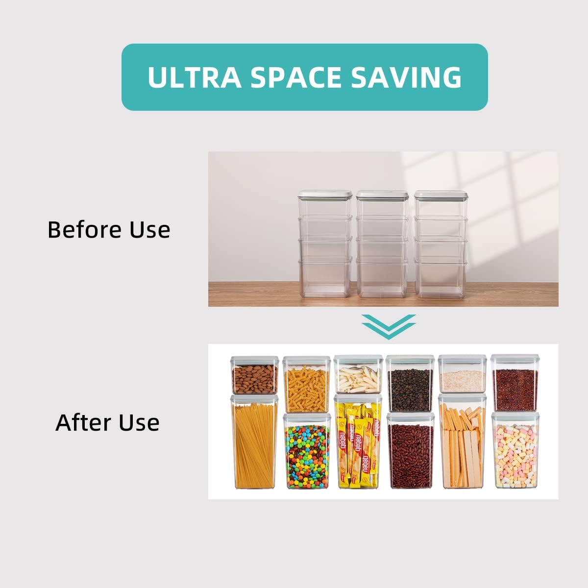 Ankou Food Storage Containers Pop Airtight Food Storage Containers with Lids for Kitchen Pantry