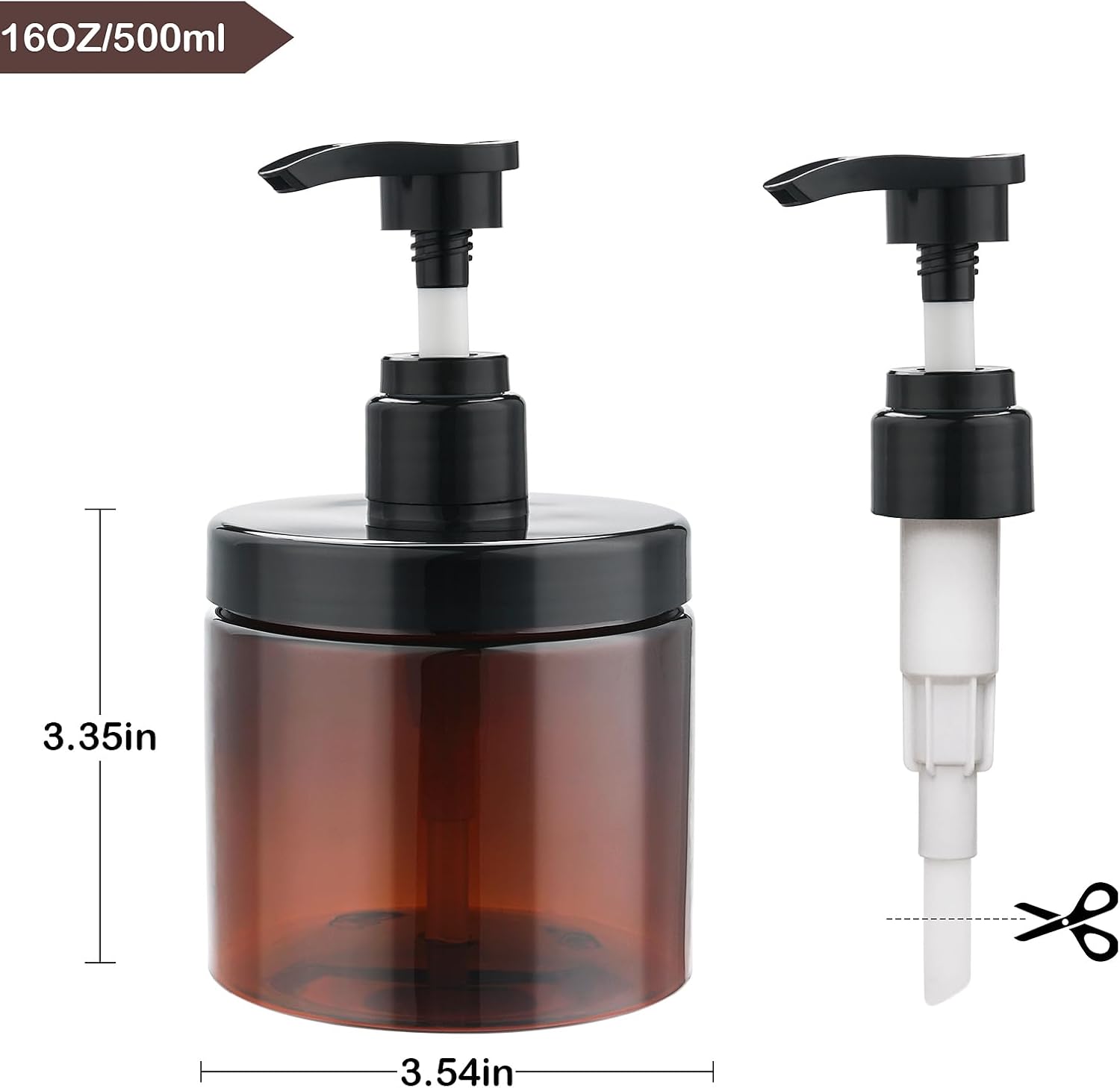 Cosywell Pump Bottle Dispenser Shampoo and Conditioner Dispenser 2 Pack 16.9oz/500ml Wide Mouth