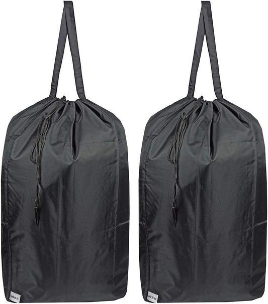 Washable Travel Laundry Bag with Handles and Drawstring (2 Pack), Heavy Duty Large Enough to Hold 3