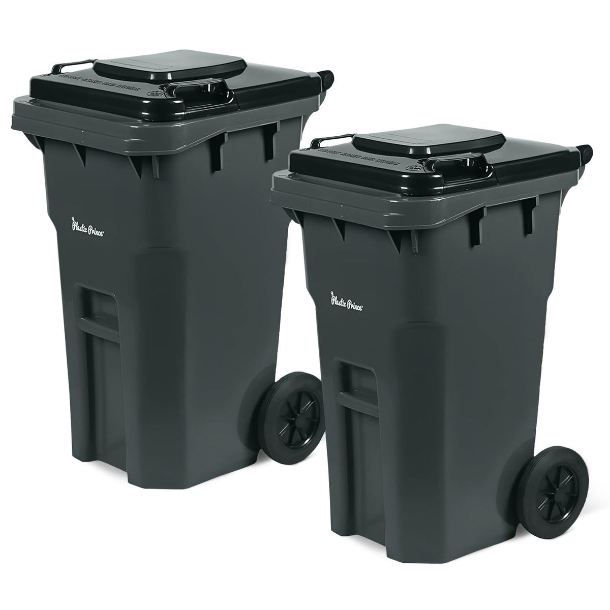 27 Gallon Trash Can with Wheels Plastic Rollout Outdoor Trash Can with Lid Outside Garbage Can with