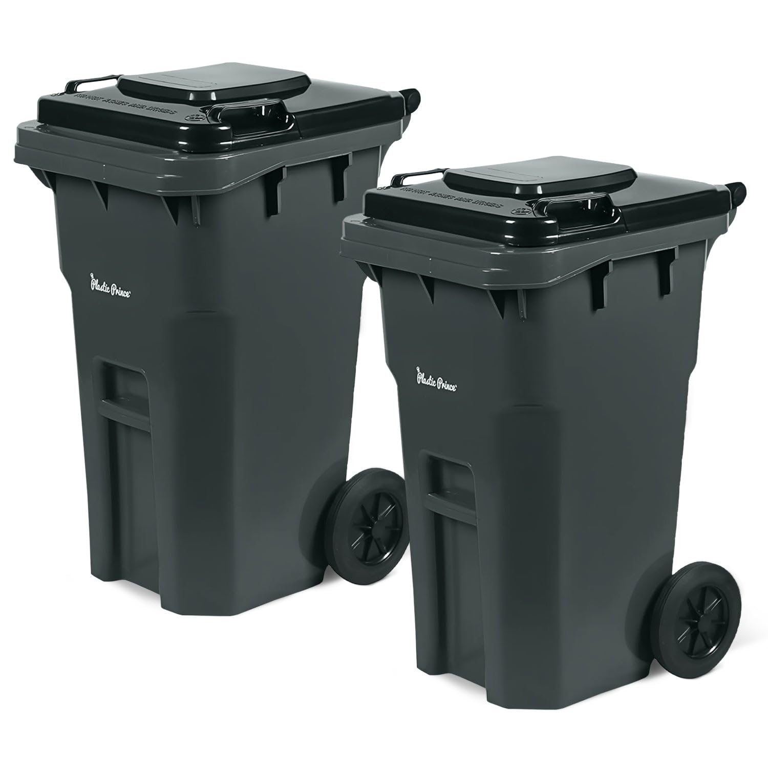 27 Gallon Trash Can with Wheels Plastic Rollout Outdoor Trash Can with Lid Outside Garbage Can with