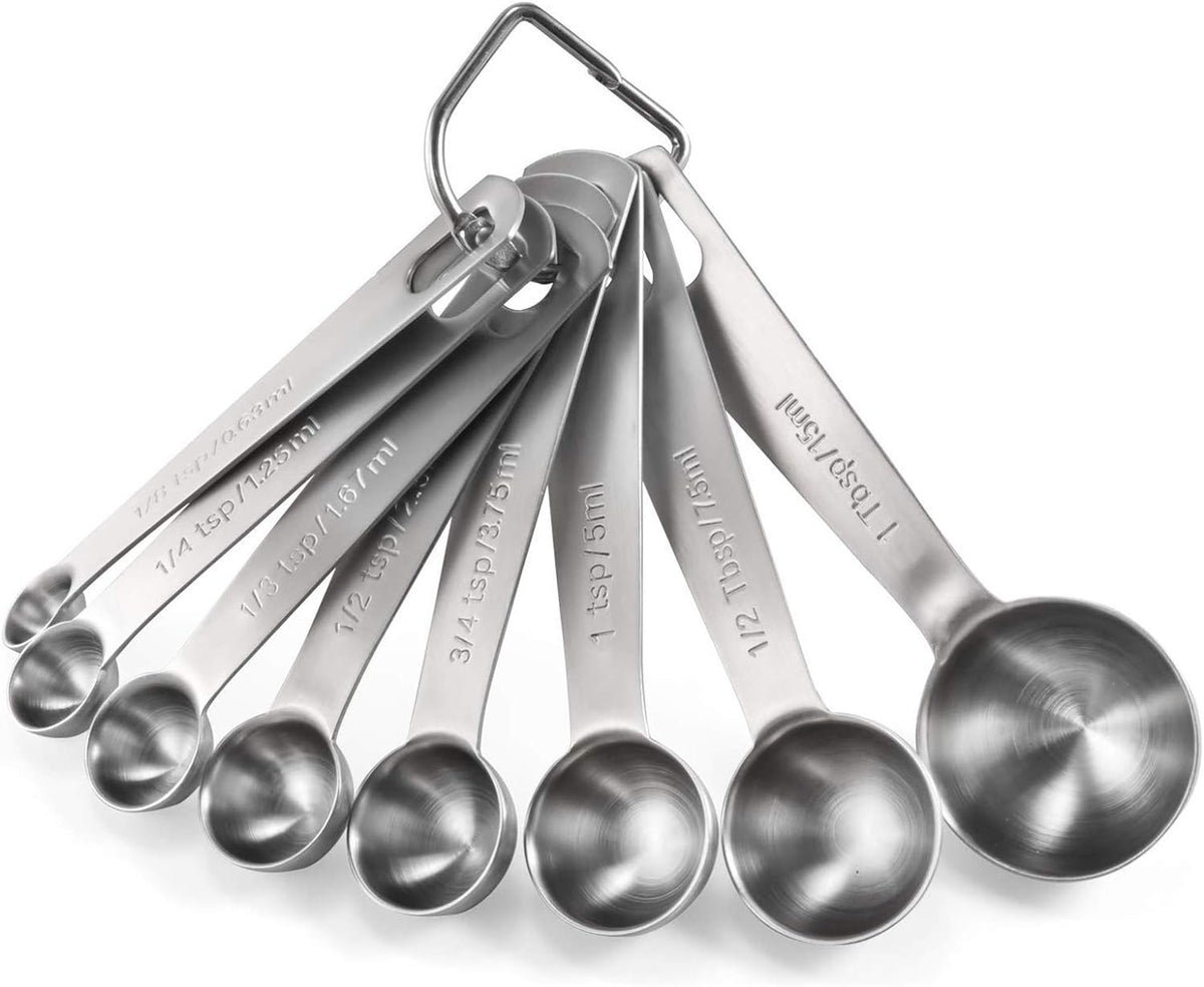 Measuring Spoons: U-Taste 18/8 Stainless Steel Measuring Spoons Set of 8 Piece: 1/8 tsp, 1/4 tsp