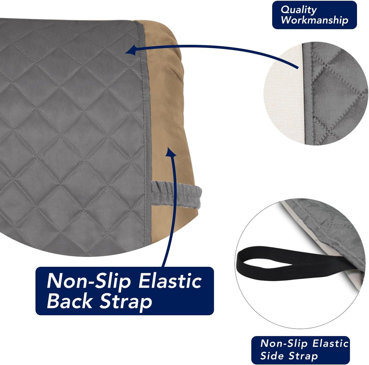 PureFit Reversible Quilted Sofa Cover, Water Resistant Slipcover Furniture Protector, Washable